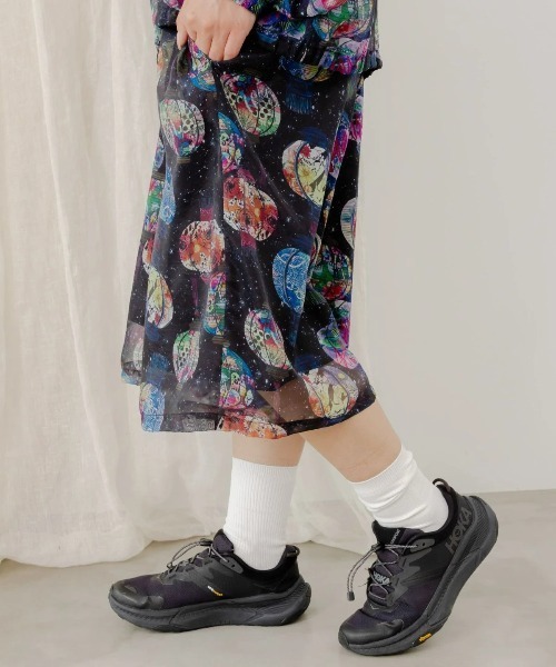 ScoLar（スカラー）の「ScoLar/スカラー　総柄オーガンジー ハーフパンツ（その他パンツ・レディース・ネイビー/ブラック・FREE）」の7枚目の写真