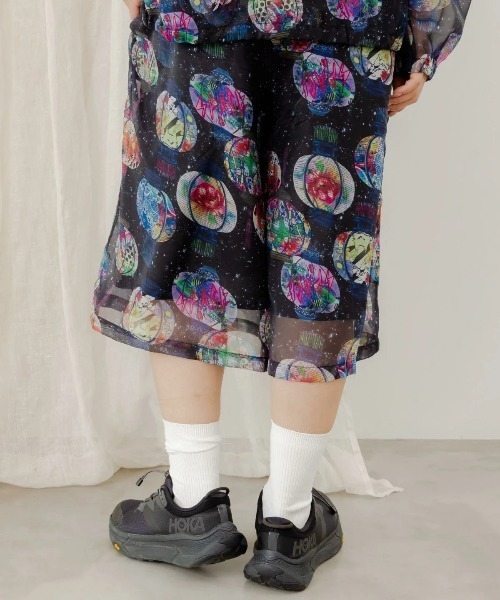ScoLar（スカラー）の「ScoLar/スカラー　総柄オーガンジー ハーフパンツ（その他パンツ・レディース・ネイビー/ブラック・FREE）」の8枚目の写真