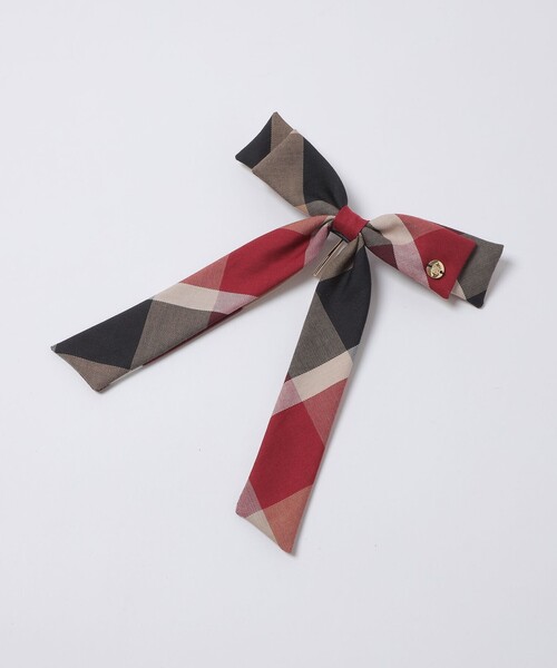 BLUE LABEL CRESTBRIDGE(ブルーレーベルクレストブリッジ)の「【WEB限定】クレストブリッジチェックリボンヘアフック(バレッタ/ヘアクリップ・レディース・レッド/ベージュ系その他・FREE)」の3枚目の写真