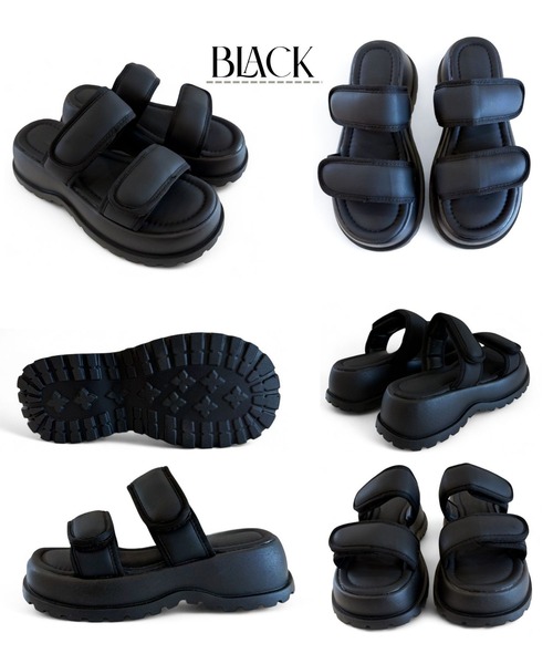 Sugar Sugar（シュガーシュガー）の「厚底スポーツサンダル 【SUGARSUGAR シュガーシュガー】（サンダル・レディース・アイボリー/ブラック・LL/S/M/L）」の8枚目の写真