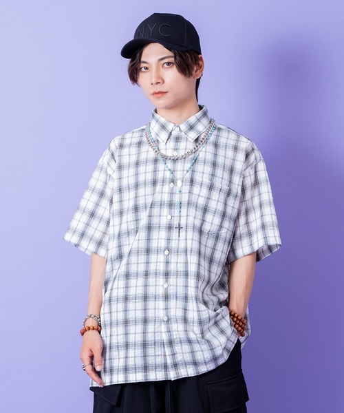 a.p.o.v.(エーピーオービー)の「a.p.o.v. コットンチェックシャツ(シャツ/ブラウス・メンズ・チャコール/アイボリー・ONESIZE)」の1枚目の写真