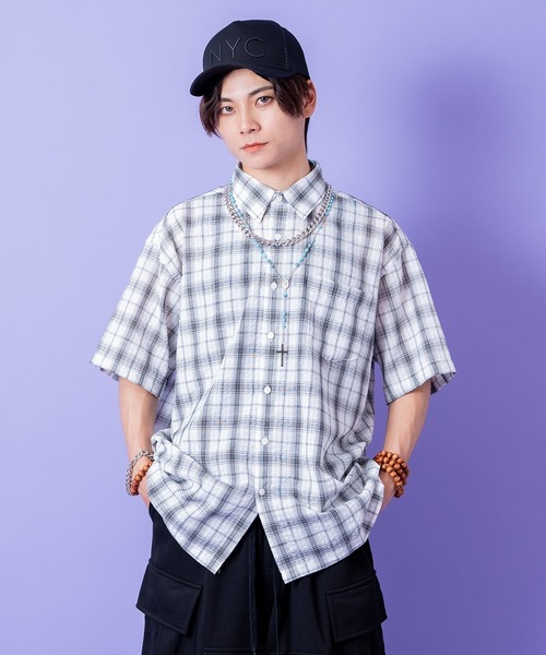 a.p.o.v.(エーピーオービー)の「a.p.o.v. コットンチェックシャツ(シャツ/ブラウス・メンズ・チャコール/アイボリー・ONESIZE)」の4枚目の写真