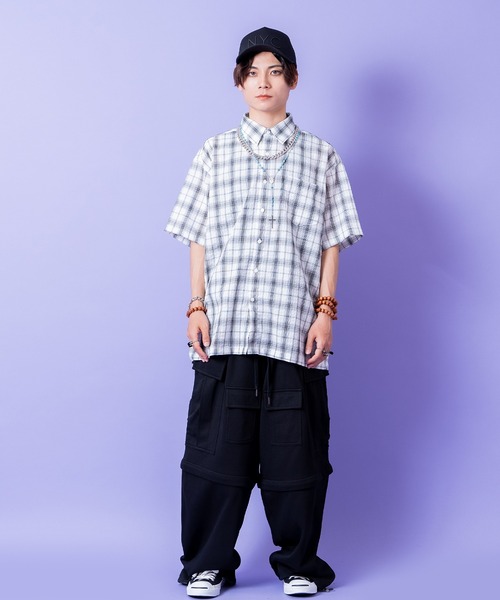 a.p.o.v.(エーピーオービー)の「a.p.o.v. コットンチェックシャツ(シャツ/ブラウス・メンズ・チャコール/アイボリー・ONESIZE)」の5枚目の写真