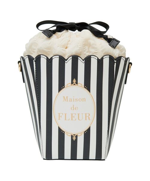 メゾンドフルール シネマスナックショルダーバッグ 黒 ピンク シネマスナックショルダーバッグ/Maison de FLEUR（メゾン ド