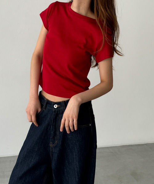 CANAL JEAN（キャナルジーン）の「HARING　コンパクトTシャツ（Tシャツ/カットソー・レディース・ネイビー/ホワイト/レッド/ブルーグレー・ONE SIZE）」の12枚目の写真