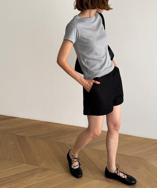 CANAL JEAN（キャナルジーン）の「HARING　コンパクトTシャツ（Tシャツ/カットソー・レディース・ネイビー/ホワイト/レッド/ブルーグレー・ONE SIZE）」の8枚目の写真