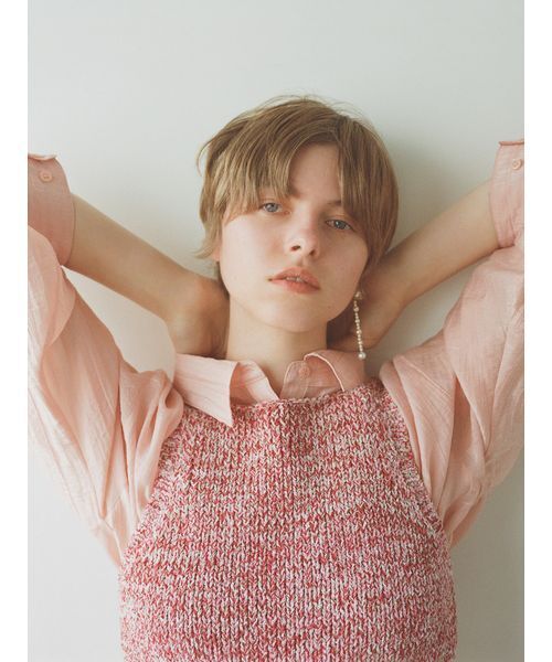 SNIDEL（スナイデル）の「Sustainableニットタンクトップス（ニット/セーター・レディース・ベージュ/アイボリー/ピンクベージュ・F）」の4枚目の写真