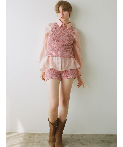 SNIDEL（スナイデル）の「Sustainableニットタンクトップス（ニット/セーター・レディース・ベージュ/アイボリー/ピンクベージュ・F）」の6枚目の写真