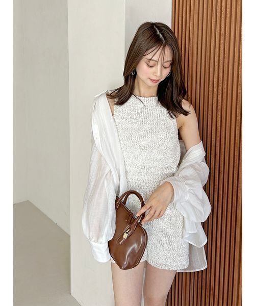 SNIDEL（スナイデル）の「Sustainableニットタンクトップス（ニット/セーター・レディース・ベージュ/アイボリー/ピンクベージュ・F）」の7枚目の写真