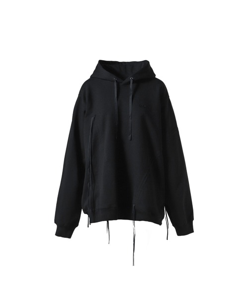 NACHE(ナチェ)の「SHIRRING HOODIE SWEAT SHIRT(パーカー・レディース・ブラック・SMALL/MEDIUM)」の1枚目の写真