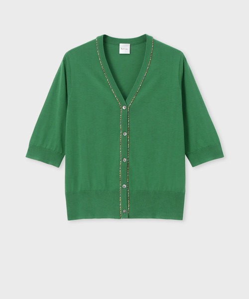 Paul smith ポールスミス 上質 カーディガン 細身シルエット グリーン Paul smith ポールスミス 上質 カーディガン 細身シルエット