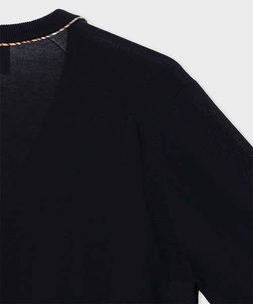 Paul Smith（ポールスミス）の「ウィメンズ パイピングストライプ カーディガン / 255200 KN168（カーディガン/ボレロ・レディース・オフホワイト/ブラック/グリーン・MEDIUM）」の9枚目の写真