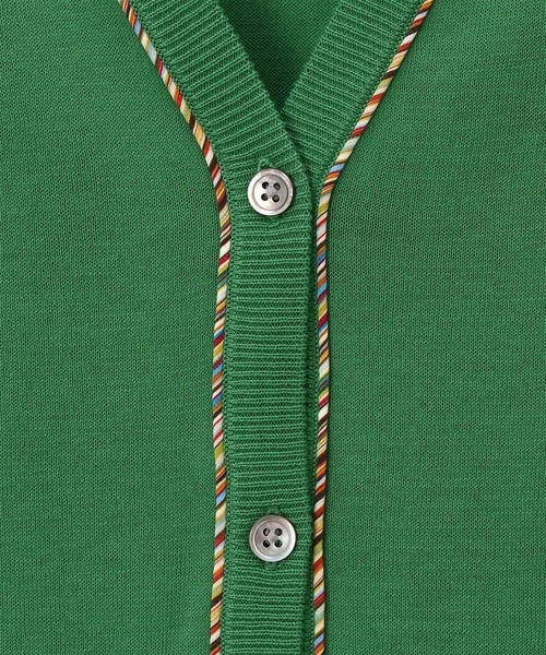 Paul Smith（ポールスミス）の「ウィメンズ パイピングストライプ カーディガン / 255200 KN168（カーディガン/ボレロ・レディース・オフホワイト/ブラック/グリーン・MEDIUM）」の10枚目の写真