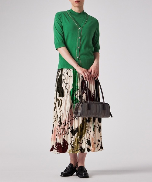 Paul Smith（ポールスミス）の「ウィメンズ パイピングストライプ カーディガン / 255200 KN168（カーディガン/ボレロ・レディース・オフホワイト/ブラック/グリーン・MEDIUM）」の19枚目の写真