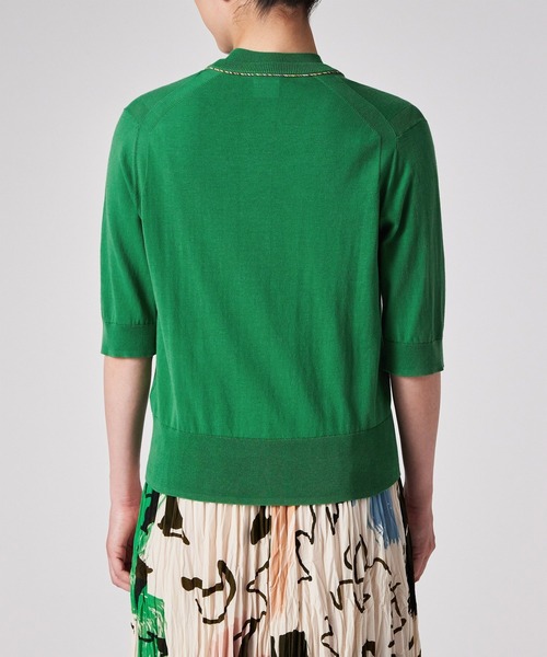 Paul Smith（ポールスミス）の「ウィメンズ パイピングストライプ カーディガン / 255200 KN168（カーディガン/ボレロ・レディース・オフホワイト/ブラック/グリーン・MEDIUM）」の21枚目の写真