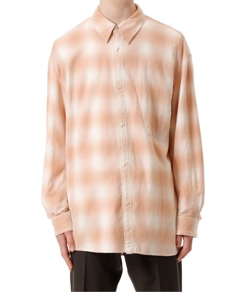 VEIN (ヴェイン)の「オーガニックコットン オンブレチェック L/S SHIRT / ORGANIC COTTON OMBRE CHECK L/S SHIRT(シャツ/ブラウス・メンズ・グレー/オレンジ・3/2/1)」の2枚目の写真