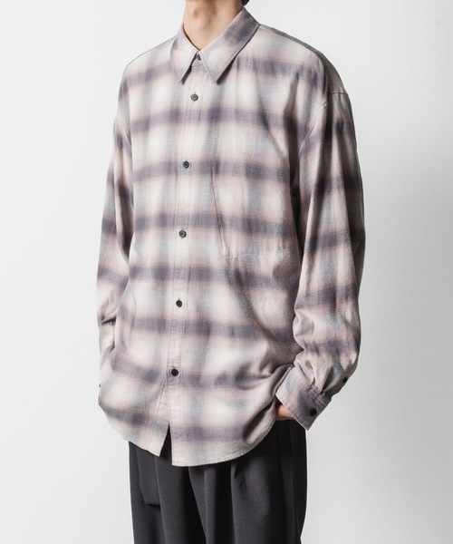 VEIN （ヴェイン）の「オーガニックコットン オンブレチェック L/S SHIRT / ORGANIC COTTON OMBRE CHECK L/S SHIRT（シャツ/ブラウス・メンズ・グレー・3/2/1）」の3枚目の写真