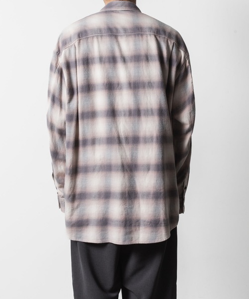 VEIN （ヴェイン）の「オーガニックコットン オンブレチェック L/S SHIRT / ORGANIC COTTON OMBRE CHECK L/S SHIRT（シャツ/ブラウス・メンズ・グレー・3/2/1）」の5枚目の写真