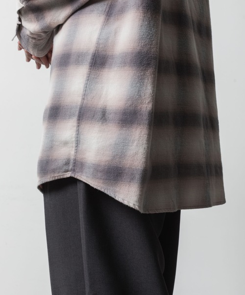 VEIN （ヴェイン）の「オーガニックコットン オンブレチェック L/S SHIRT / ORGANIC COTTON OMBRE CHECK L/S SHIRT（シャツ/ブラウス・メンズ・グレー・3/2/1）」の9枚目の写真