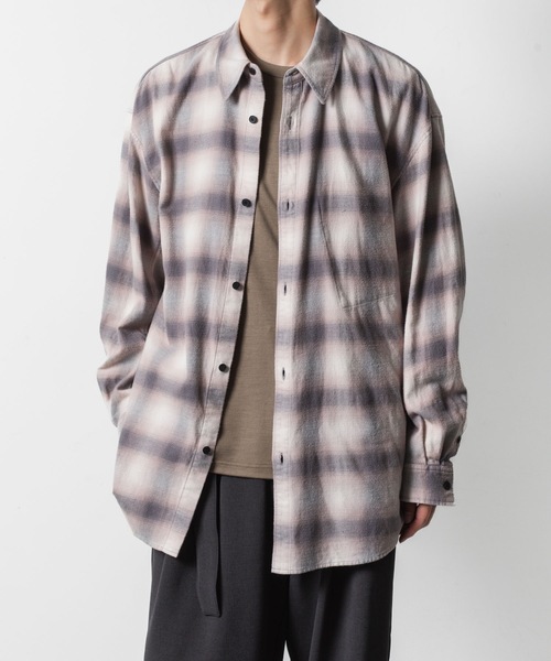 VEIN （ヴェイン）の「オーガニックコットン オンブレチェック L/S SHIRT / ORGANIC COTTON OMBRE CHECK L/S SHIRT（シャツ/ブラウス・メンズ・グレー・3/2/1）」の10枚目の写真