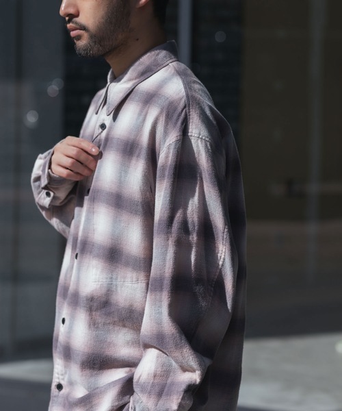 VEIN （ヴェイン）の「オーガニックコットン オンブレチェック L/S SHIRT / ORGANIC COTTON OMBRE CHECK L/S SHIRT（シャツ/ブラウス・メンズ・グレー・3/2/1）」の16枚目の写真
