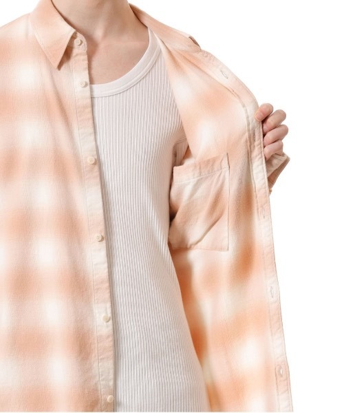 VEIN (ヴェイン)の「オーガニックコットン オンブレチェック L/S SHIRT / ORGANIC COTTON OMBRE CHECK L/S SHIRT(シャツ/ブラウス・メンズ・グレー/オレンジ・3/2/1)」の5枚目の写真