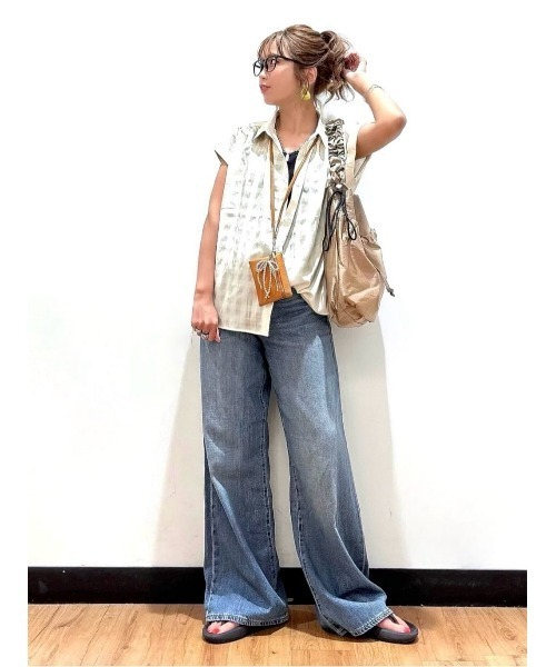 Right-on（ライトオン）の「【HONEYSUCKLE ROSE】シアーチェックブラウス（シャツ/ブラウス・レディース・オフホワイト/ブラウン/ブラック・L/M）」の13枚目の写真