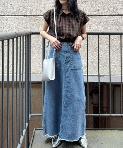 Right-on（ライトオン）の「【HONEYSUCKLE ROSE】シアーチェックブラウス（シャツ/ブラウス・レディース・オフホワイト/ブラウン/ブラック・L/M）」の12枚目の写真