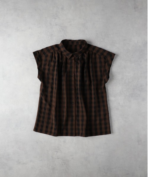 Right-on（ライトオン）の「【HONEYSUCKLE ROSE】シアーチェックブラウス（シャツ/ブラウス・レディース・オフホワイト/ブラウン/ブラック・L/M）」の8枚目の写真