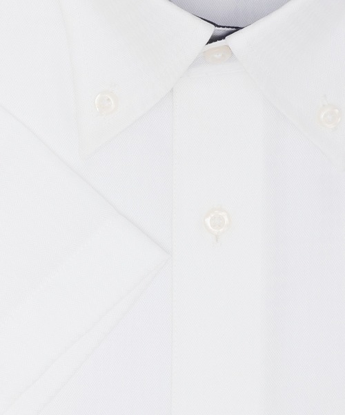 TOKYO SHIRTS(トウキョウシャツ)の「【超形態安定】 形態安定ノンアイロン ボタンダウン 半袖ビジネスワイシャツ(ビジネスシャツ・メンズ・ホワイト・首回り39cm/首回り41cm/首回り42cm/首回り43cm/首回り37cm)」の3枚目の写真