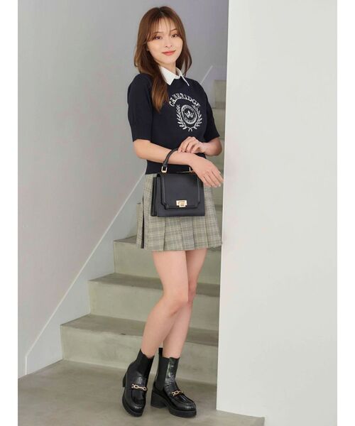 MERCURYDUO（マーキュリーデュオ）の「チェックプリーツミニスカパン（スカート・レディース・ブラウン/グレー・SMALL/MEDIUM）」の5枚目の写真