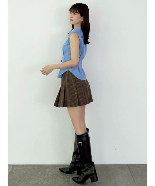 MERCURYDUO（マーキュリーデュオ）の「チェックプリーツミニスカパン（スカート・レディース・ブラウン/グレー・SMALL/MEDIUM）」の14枚目の写真