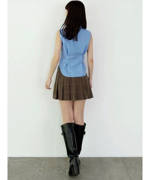 MERCURYDUO（マーキュリーデュオ）の「チェックプリーツミニスカパン（スカート・レディース・ブラウン/グレー・SMALL/MEDIUM）」の15枚目の写真