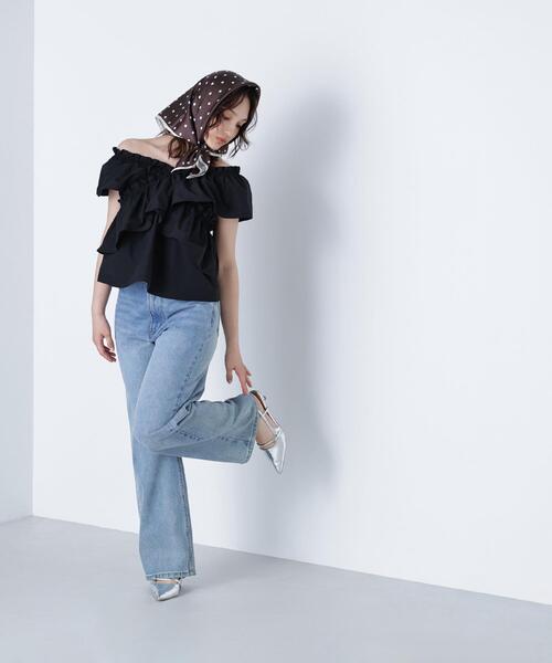 NATURAL BEAUTY BASIC(ナチュラルビューティーベーシック)の「◇クロスフリルギャザーブラウス(シャツ/ブラウス・レディース・オフホワイト/ワイン/ブラック・MEDIUM/SMALL)」の14枚目の写真