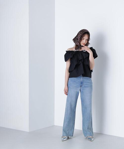 NATURAL BEAUTY BASIC(ナチュラルビューティーベーシック)の「◇クロスフリルギャザーブラウス(シャツ/ブラウス・レディース・オフホワイト/ワイン/ブラック・MEDIUM/SMALL)」の12枚目の写真