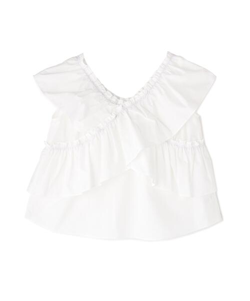 NATURAL BEAUTY BASIC(ナチュラルビューティーベーシック)の「◇クロスフリルギャザーブラウス(シャツ/ブラウス・レディース・オフホワイト/ワイン/ブラック・MEDIUM/SMALL)」の10枚目の写真