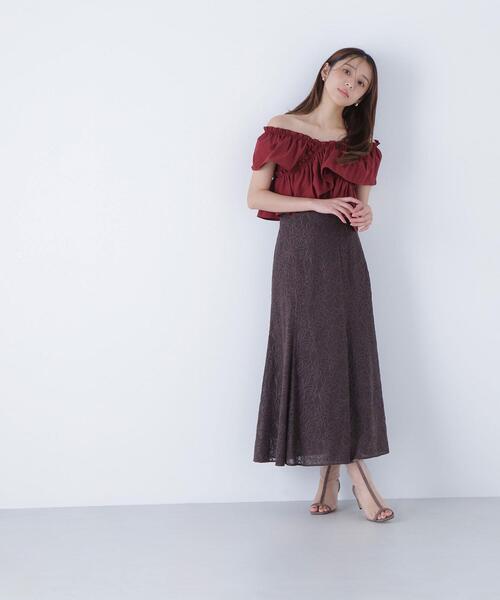 NATURAL BEAUTY BASIC(ナチュラルビューティーベーシック)の「◇クロスフリルギャザーブラウス(シャツ/ブラウス・レディース・オフホワイト/ワイン/ブラック・MEDIUM/SMALL)」の22枚目の写真