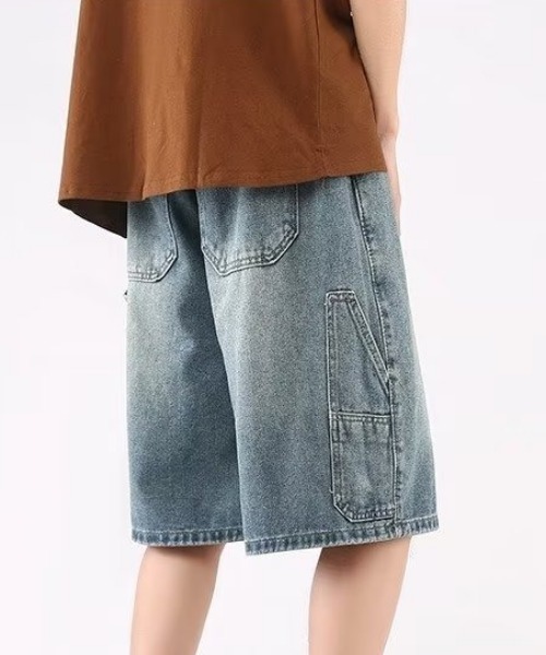 MGV（エムジーヴィー）の「デニムワークハーフパンツ（デニムパンツ・メンズ・ブルー/ライトブルー・MEDIUM/LARGE/X-LARGE）」の4枚目の写真