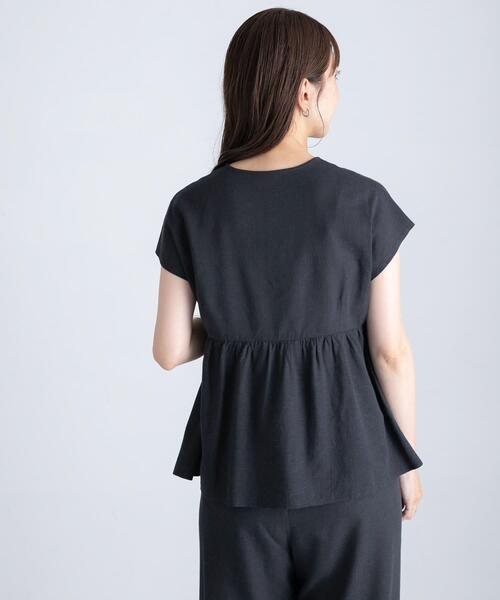 URBAN RESEARCH Sonny Label(アーバンリサーチサニーレーベル)の「『WEB/一部店舗限定』リネン混ペプラムセットアップ(ワンピース・レディース・ベージュ/チャコールグレー・FREE)」の5枚目の写真