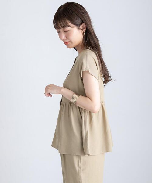 セール】『WEB/一部店舗限定』リネン混ペプラムセットアップ