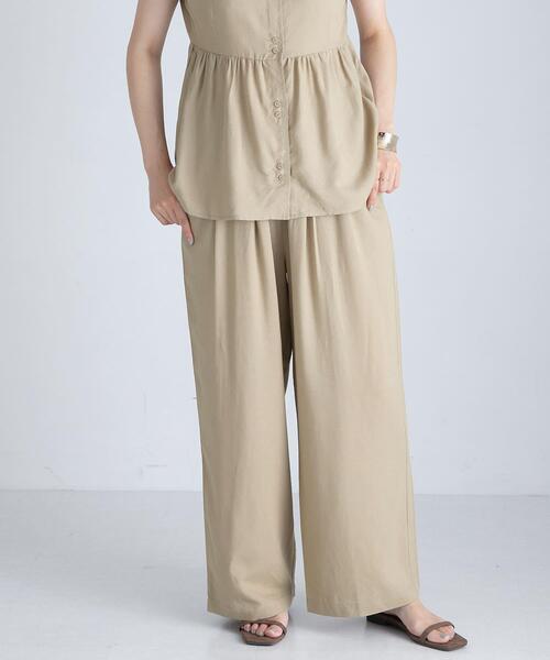 ✨未使用級 リルーム アーバンビーチクラブ セットアップ 3ピース リネン セール】『WEB/一部店舗限定』リネン混ペプラムセットアップ