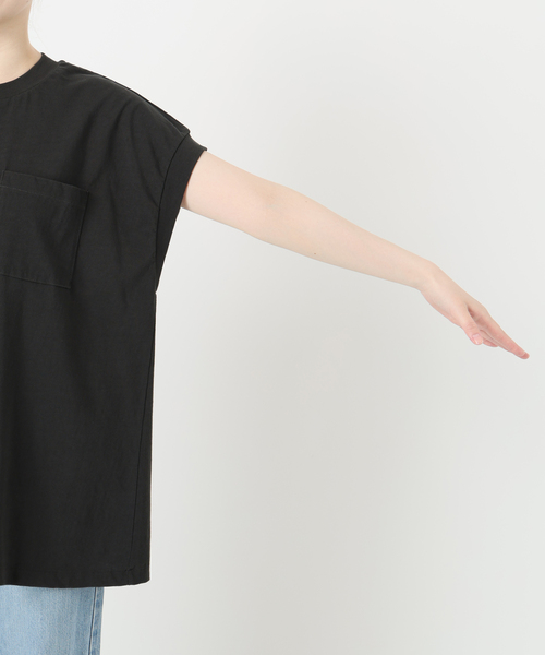 イエナ　DEVASTEE pour IENA Tシャツ　ブラック BLACK アンクルTシャツ（Tシャツ／カットソー）｜IENA（イエナ