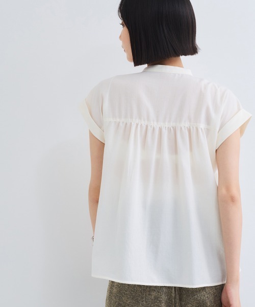 VICKY（ビッキー）の「ハシゴレースフレンチスリーブブラウス≪手洗い可能≫（シャツ/ブラウス・レディース・ホワイト/オレンジ/ブラック・M）」の9枚目の写真