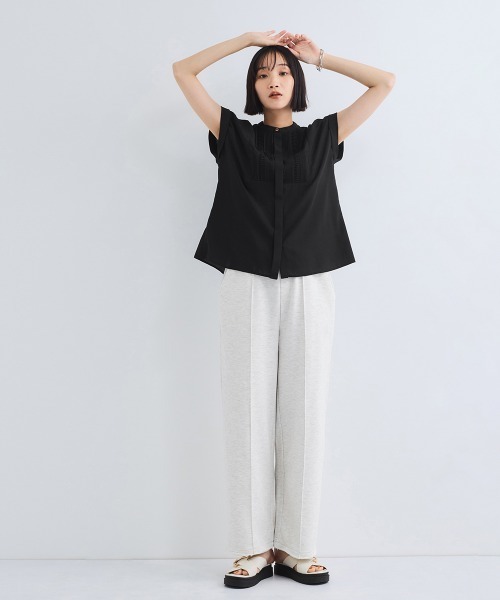 VICKY（ビッキー）の「ハシゴレースフレンチスリーブブラウス≪手洗い可能≫（シャツ/ブラウス・レディース・ホワイト/オレンジ/ブラック・M）」の11枚目の写真