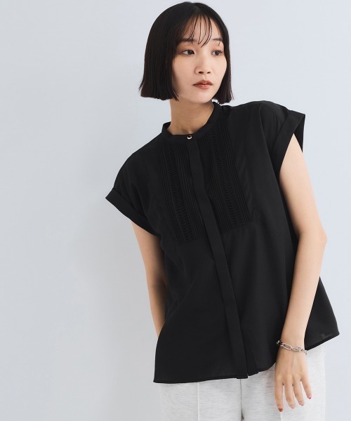 VICKY（ビッキー）の「ハシゴレースフレンチスリーブブラウス≪手洗い可能≫（シャツ/ブラウス・レディース・ホワイト/オレンジ/ブラック・M）」の13枚目の写真