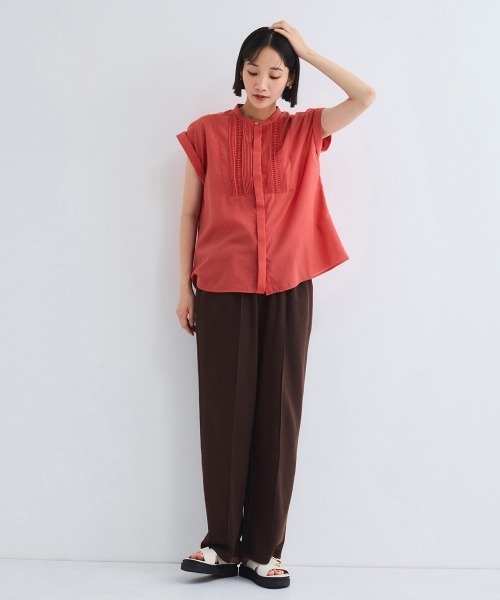 VICKY（ビッキー）の「ハシゴレースフレンチスリーブブラウス≪手洗い可能≫（シャツ/ブラウス・レディース・ホワイト/オレンジ/ブラック・M）」の15枚目の写真