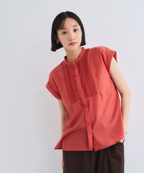 VICKY（ビッキー）の「ハシゴレースフレンチスリーブブラウス≪手洗い可能≫（シャツ/ブラウス・レディース・ホワイト/オレンジ/ブラック・M）」の16枚目の写真