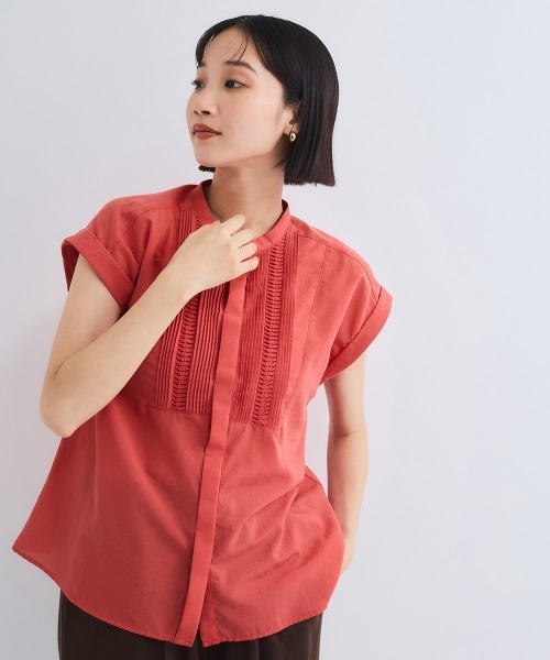 VICKY（ビッキー）の「ハシゴレースフレンチスリーブブラウス≪手洗い可能≫（シャツ/ブラウス・レディース・ホワイト/オレンジ/ブラック・M）」の17枚目の写真