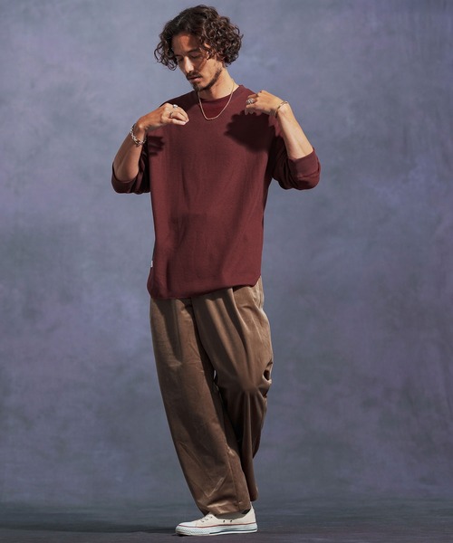 Jih Nunc(ジーヌンク)の「mlt5310-ワッフルクルーネックカットソー(Tシャツ/カットソー・メンズ・オートミール/グリーン/ワインレッド/ブラック/グレー・L/M/S)」の19枚目の写真