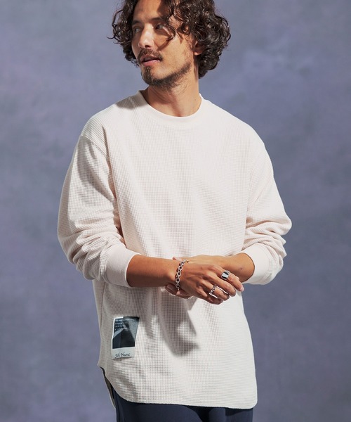 Jih Nunc(ジーヌンク)の「mlt5310-ワッフルクルーネックカットソー(Tシャツ/カットソー・メンズ・オートミール/グリーン/ワインレッド/ブラック/グレー・L/M/S)」の21枚目の写真